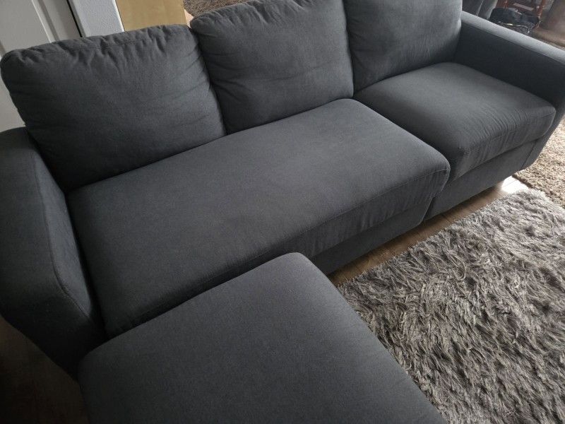 Dark Gray Sofa + Ottoman – Great Condition