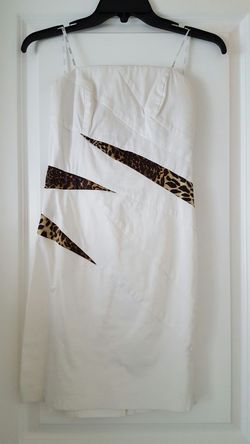 white dress with leopard prints