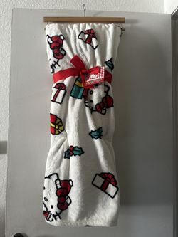 Hello Kitty Christmas Blanket With Hanger