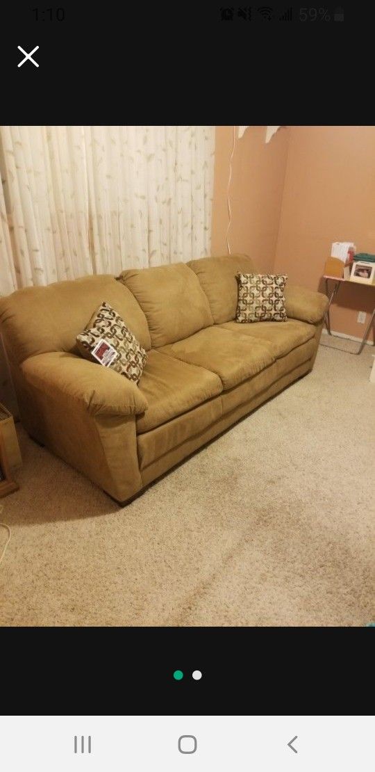 Camel Color Suede Like Sofa..Size 7ft Long..Brand New With Tag On It..very Comfortable!!,All Products : American Fashion Style Bags On Sale