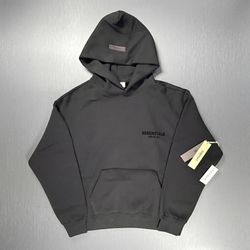 Fear of God essentials hoodie SS22 stretch limo black