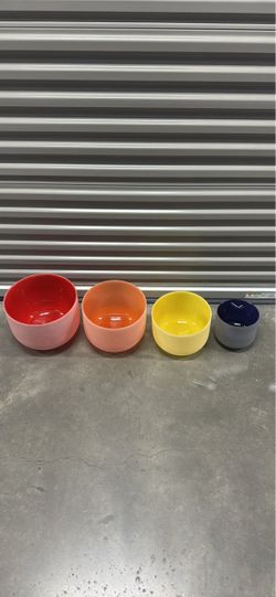 Set of 4 Color Crystal singing Bowls