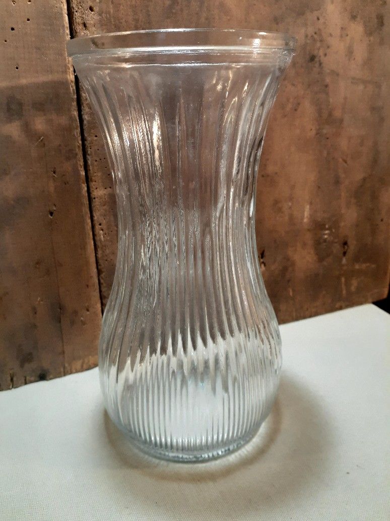 Vintage Hoosier Clear Glass Vase 