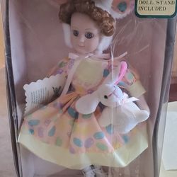EASTER PORCELAIN DOLL DOLL STAND INCLUDED 
