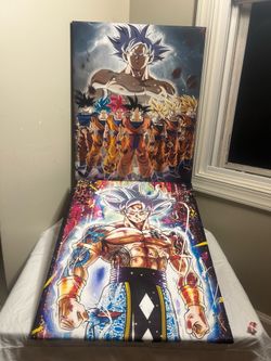 Set of 2 -16/20 inches Dragon Ball Son Goku Ultra Instinct Anime Art Poster Collectible