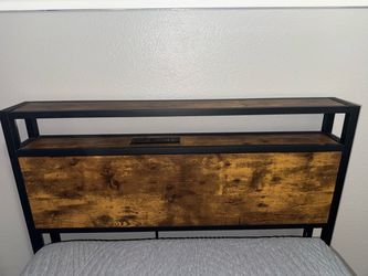 Twin Bed Frame with Industrial Headboard