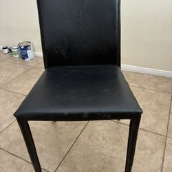 Set of 2 Black Dining Chairs – Structurally Sound, Needs Recovering