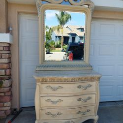 Herndon  Dresser Bombay Chest And Large Mirror