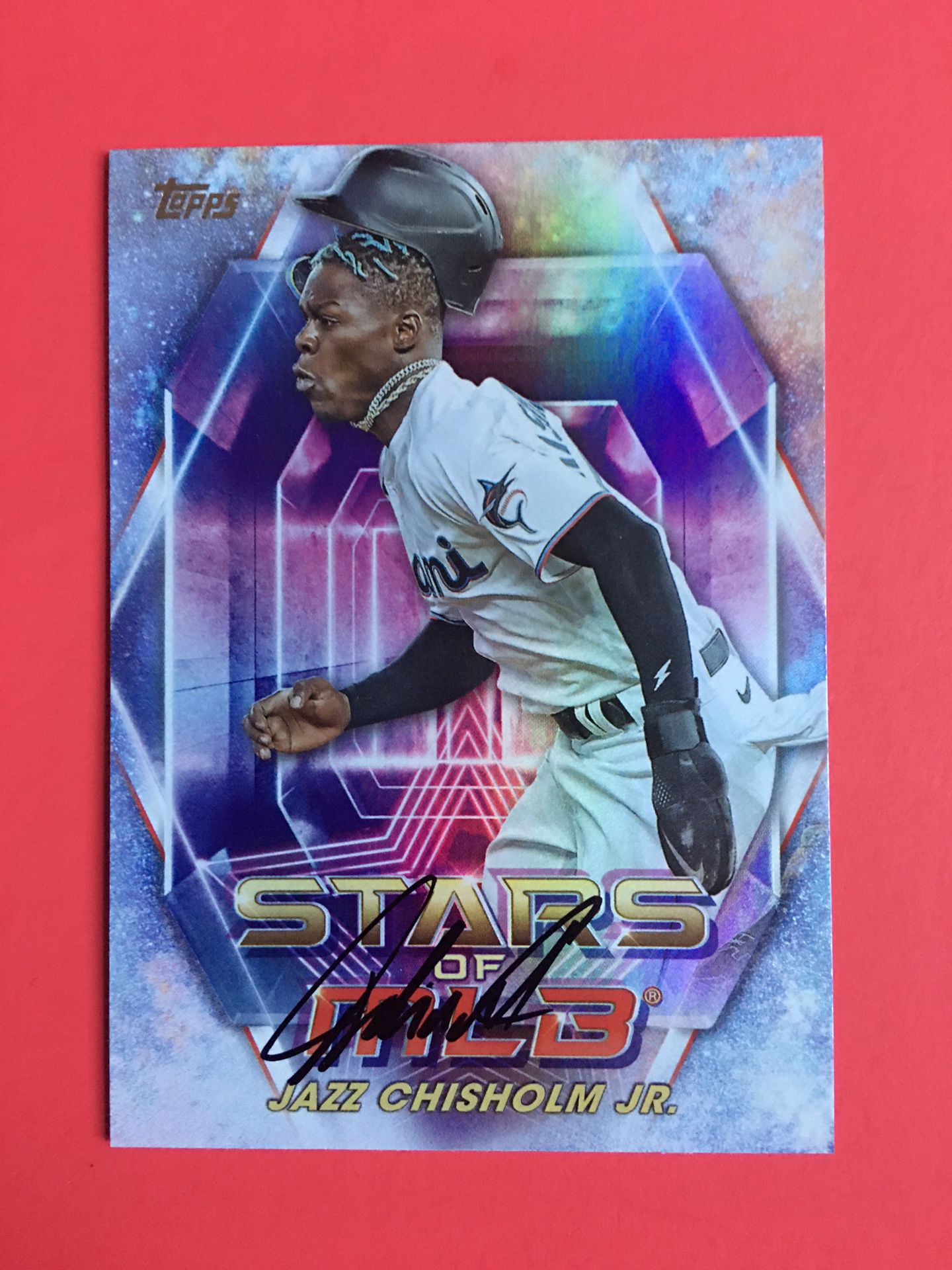Autograph Card Signed By Marlins Star Jazz Chisholms Jr.