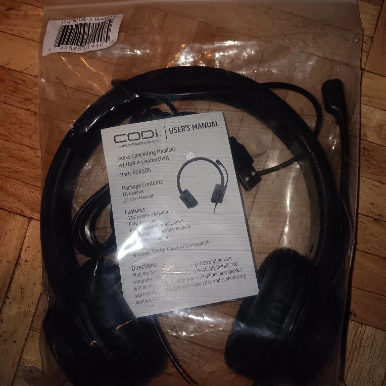 Noise Canceling Headphones, With Adjustable Mic 