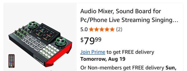 Audio Mixer, Sound Board for Pc/Phone Live Streaming Singing Gaming