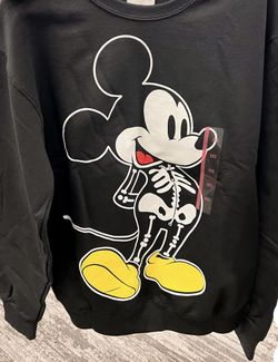 Mickey Skeleton Graphic Sweatshirt Oversized Small