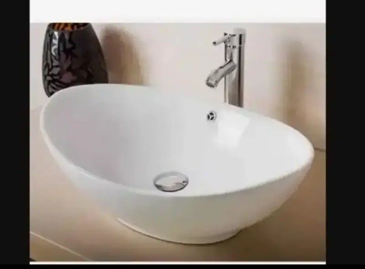 Modern Ceramic Vessel Sink - Vanity Bowl - Large Oval White..... CHECK OUT MY PAGE FOR MORE ITEMS