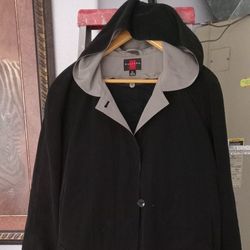 Black Thailand Gallery Trench Coat For Men And Women Style Hood All Season Comfortable