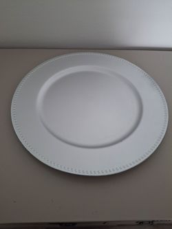 White Beaded Rim Charger Plate