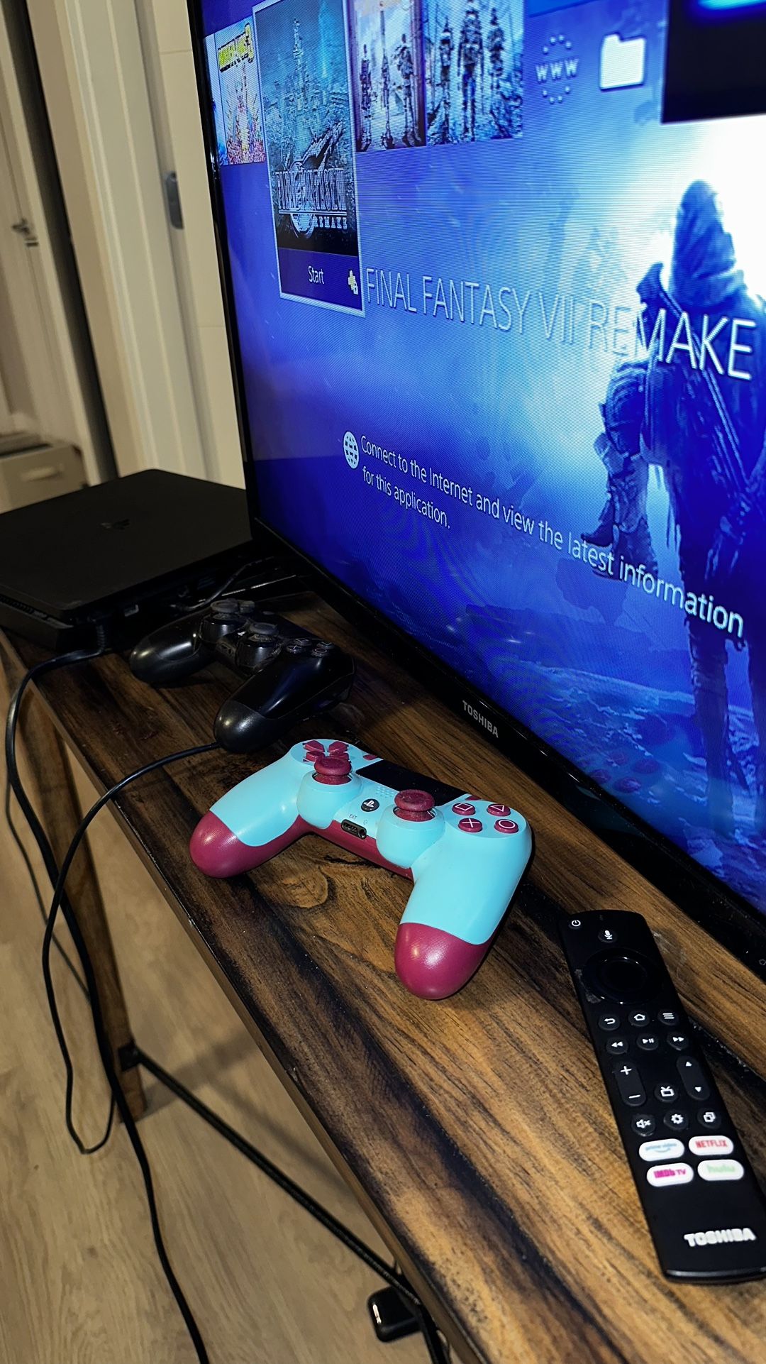 PlayStation 4 w/ Toshiba Fire TV + 2 Controllers