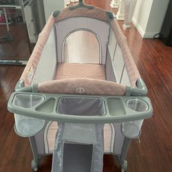 5 In 1 Baby Crib, Bassinet Beside Sleeper, Changing Table, Portable Playpen, Etc