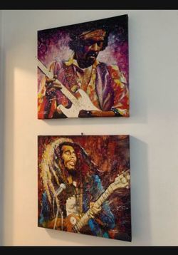 Bob Marley Jimmy Hendrix Canvas Artwork