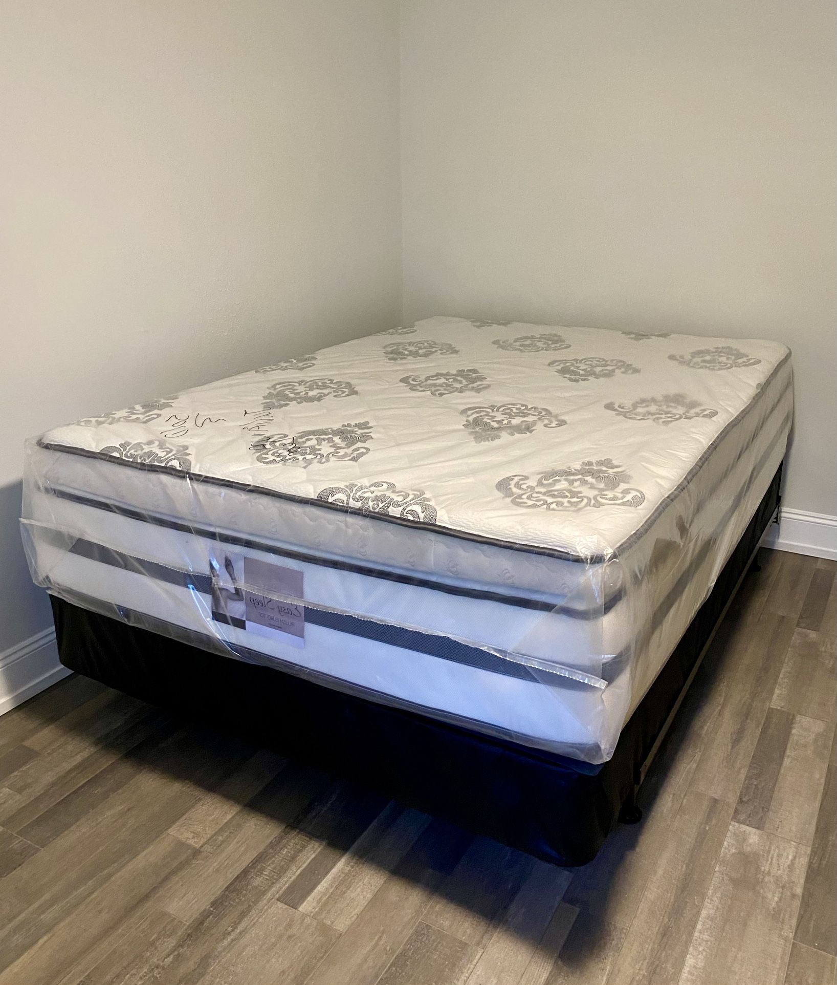 Full Size Mattress 14 Inch Thick With Pillow Top Of Gran Comfort And Box Springs New From Factory Available All Sizes Same Day Delivery
