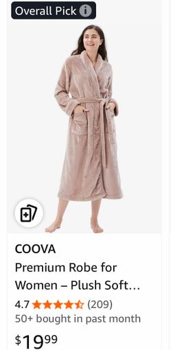 COOVA Women's Plush Soft Robe