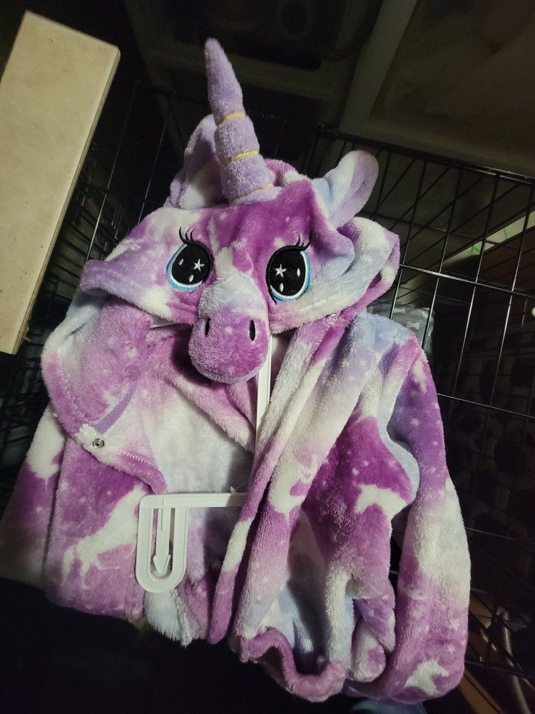 Girls Unicorn Bath Robe 4T