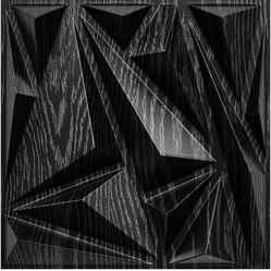 STICKGOO 33 Pack 3D Wall Panels for Interior Wall Decor, Modern Diamond Wall Panels, 12''x12'' Black Wood Grain Accent Wall Covering Panels for Gaming
