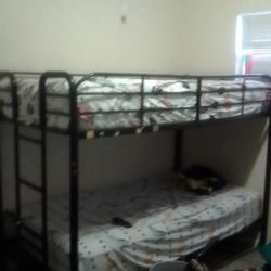 Twin Top And Bottom Bunk Bed W/Mattress