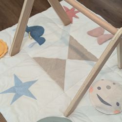 Wooden Play Gym w/ Interactive Playmat