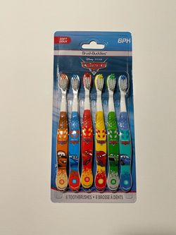 Kids Disney Pixar Cars Lighting McQueen Lightning McQueen 6 Soft Toothbrushes