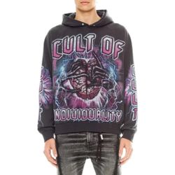 CULT OF INDIVIDUALITY Graphic Hoodie In Vintage Charcoal SIZE M (dead stock)