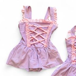 Toddler Pink Purple Ballet Dress Romper 18-24M