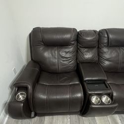 Leather Recliner Sectional Sofa