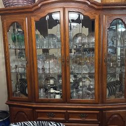 Vintage China Set Cabinet W/ Crystals