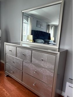 Silver Dresser with mirror