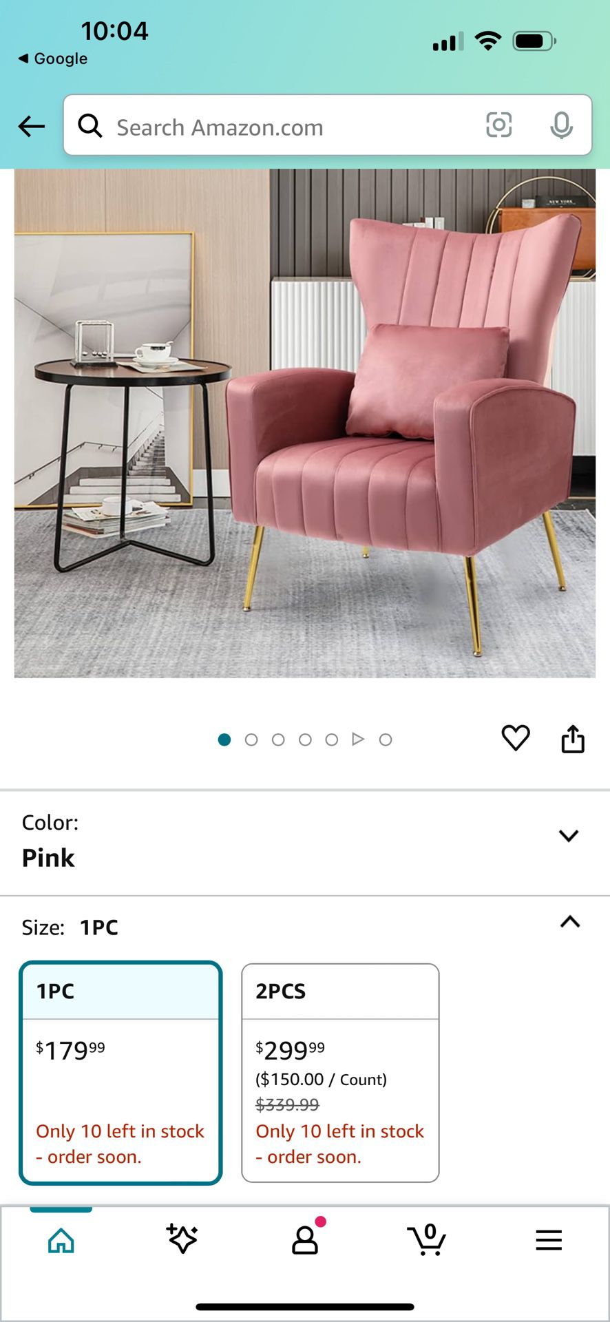 X-VOLSPORT Pink Accent Chair with High Back, Living Room Chairs with Golden Legs, Velvet Armchair Modern Mid Century Vanity Chairs with Armrest for Be