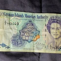 2001 Cayman Islands $1 Single Signature