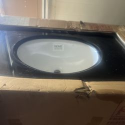 36” Black Bathroom Counter Top