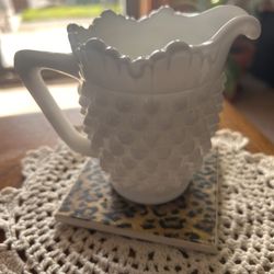 Fenton Hobnail White Milk Glass Creamer