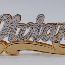 10k Or 14k Gold Name Plate Pendant With/without Chain