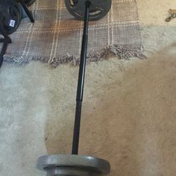 Straight Bar With Weight Plates