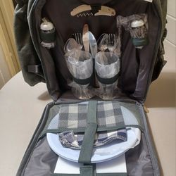 Apollo Wlaker Picnic Backpack Set For 2 Person  With Cooler Compartment, Detachable Bottle/Wine Holder