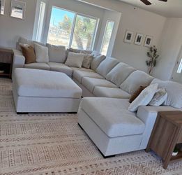 Ashley Furniture Large Light Beige Machine Washable Modular Sectional Sofa