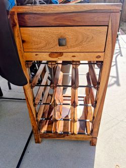 Side table with wine rack