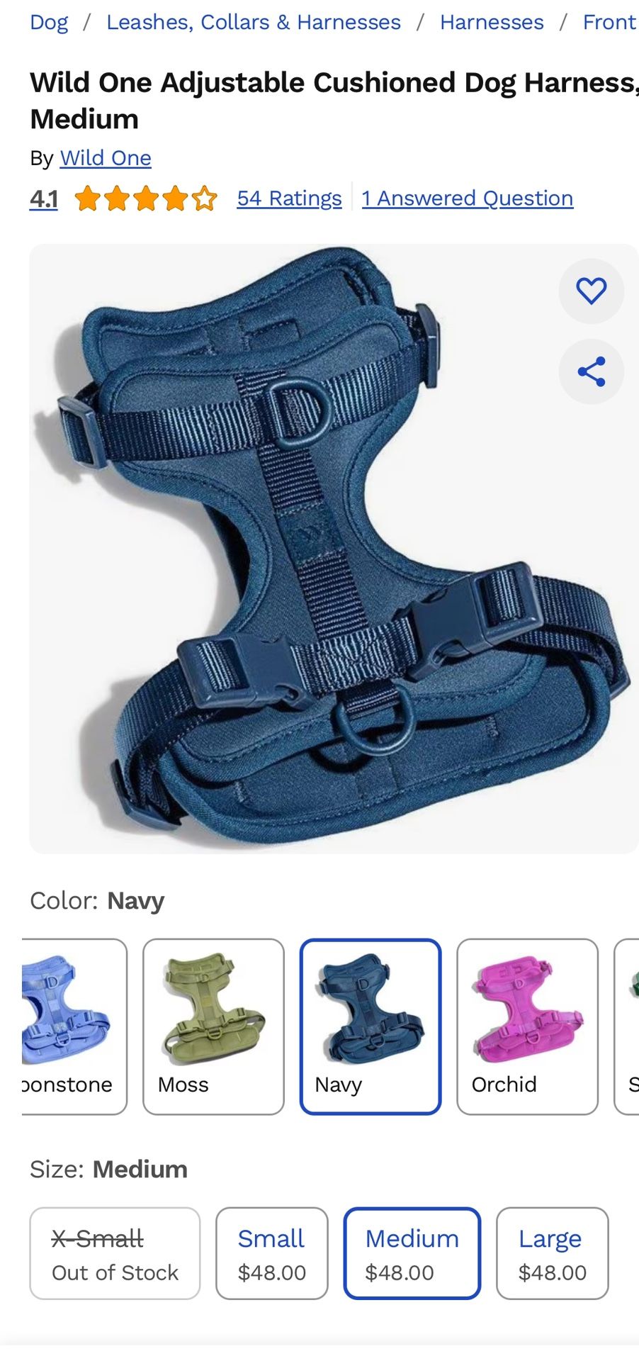 Medium dog harness