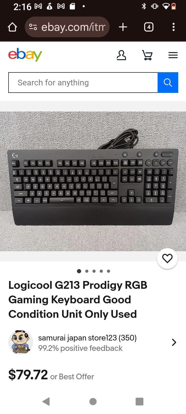 Gaming Keyboard Logitech