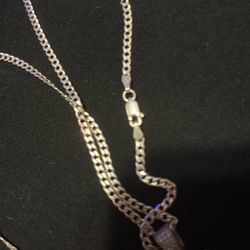 KAWS DIAMOND AND SILVER NECKLACE 