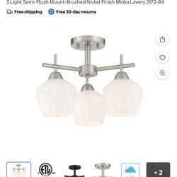 3 Light Semi-Flush Mount-Brushed Nickel Finish Minka Lavery 2172-84