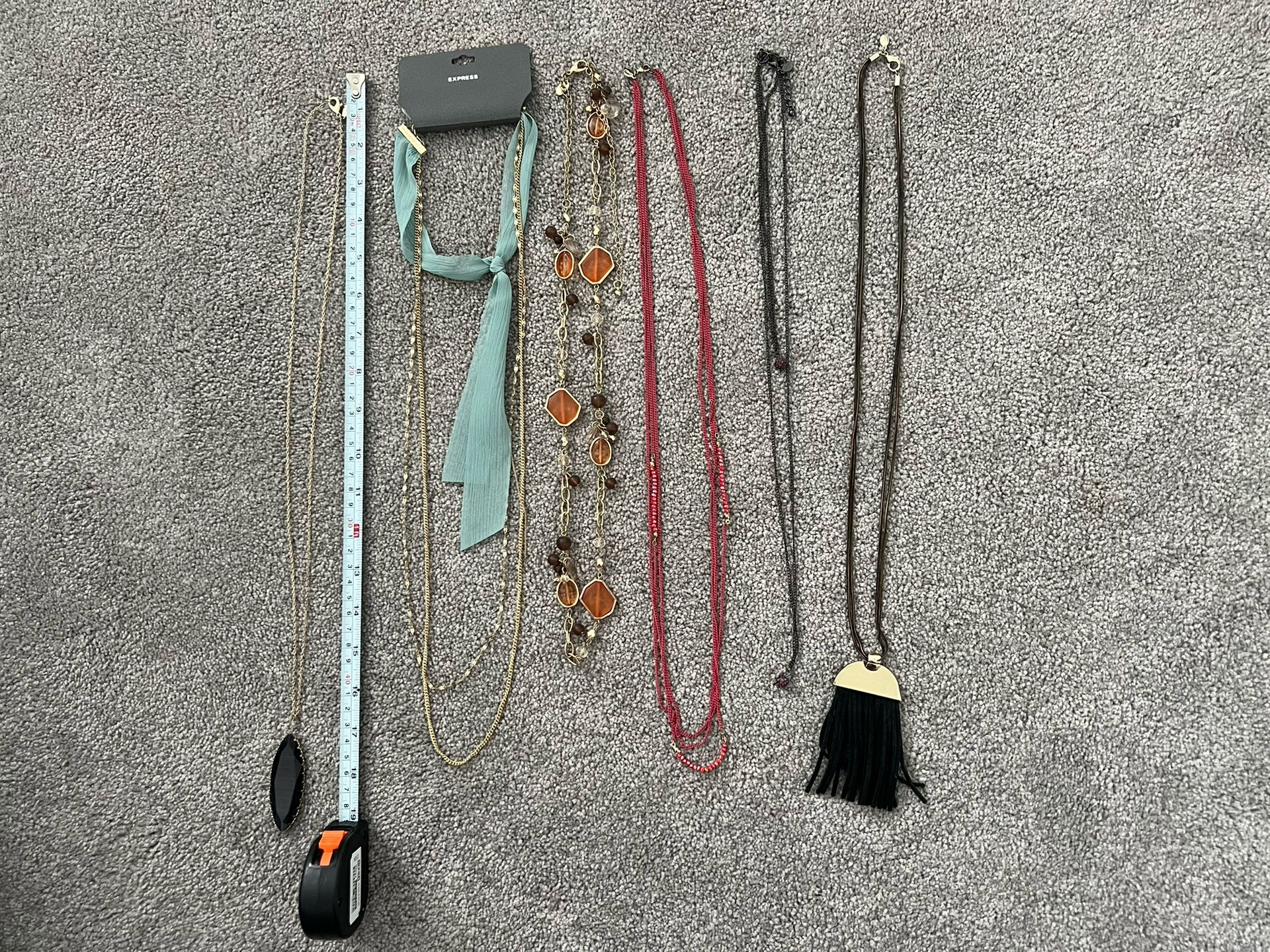 6 long fashion womens neclaces lot