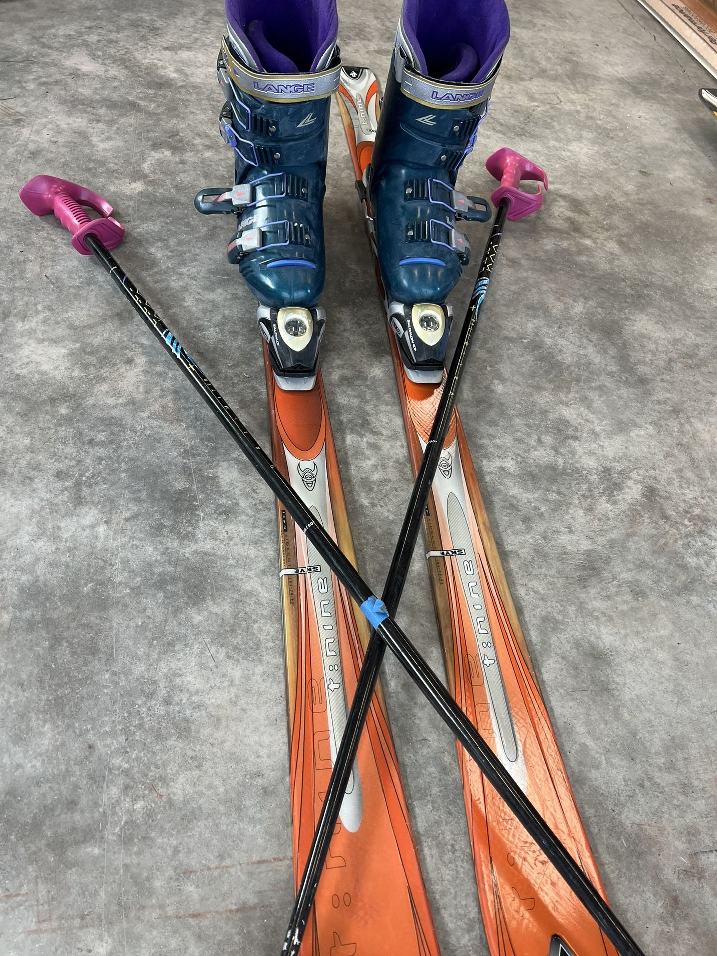 K2 T:nine Skis W/ Binding Poles & Boots