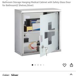Timgle First Aid Wall Cabinet with Lock Medicine Wall Mounted